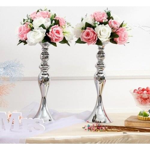 50/38/32cm Iron Candle Holder Candlestick Metal Candle Holders Flower Vase Candlestick Holder Table Centerpiece Flower Racks