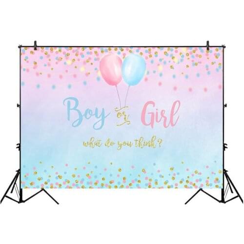 Gender Boy or Girl Party Decoration Banner Photo Background Glitter Design Photography Backdrop Balloon Backdrop Photo Studio