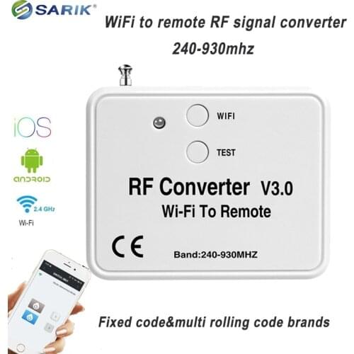 WiFi to Remote RF Converter Switch Garage Door Controller Smart Home Wide Frequency 240~930Mhz Mobile Control Wifi Rf Converter
