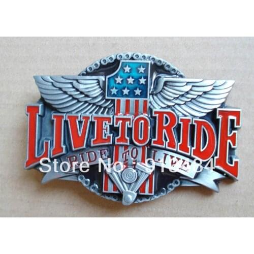 Live to Ride Fling eagle motor cycles BELT BUCKLE JF-B595,Free shipping