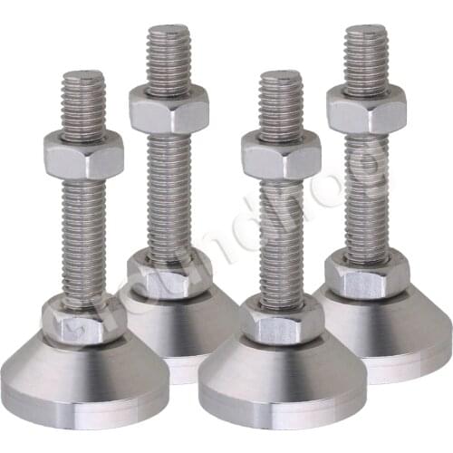4pcs 304 Stainless Steel Adjustable Feet Thread Dia M10x50mm Fixed Machine Furniture Feet Pad for Cabinet Metal Legs