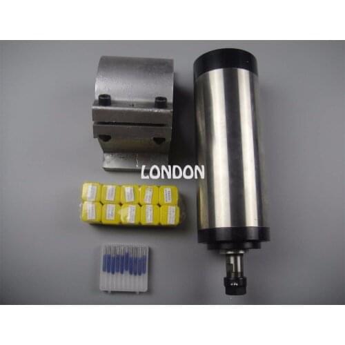 CNC spindle kit ER16 1.5KW air cooling spindle+1 piece spindle support+10pieceER16+10 pieces cnc engraving bits