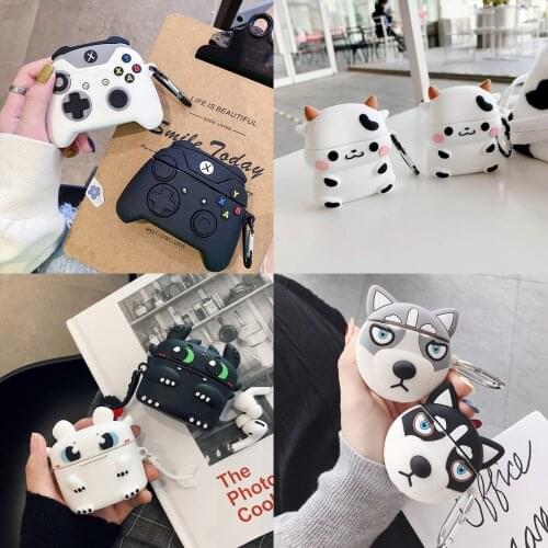 3D Cartoon Dragon Game Console Cow silicone Case For Apple Airpods cover For Air pods 1 2 pro Case Wireless charging soft Cover