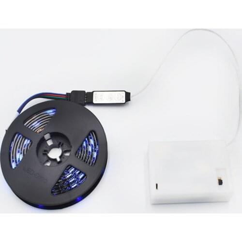 5050 RGB Led Strip Lights Flexible Tape Led Ribbon with Battery Box 0.3m 0.5m 1m 2m 3m 4m 5m Decoration BackLight Lamp Night