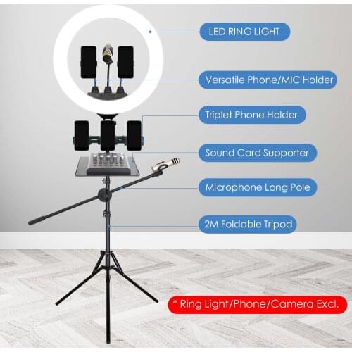 Tiktok Ring Light Tripod,Lamp Stand,Smartphone Holder,Photography Lighting Accessories