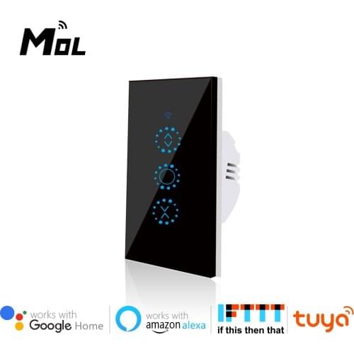 EWeLink US Black WiFi Smart Curtain Blind Switch for Roller Shutter Electric Cutain motor motorized blinds Voice Control/Alexa