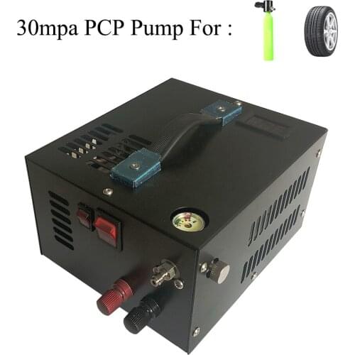 12V 4500psi 300bar 30mpa PCP Air Compressor Mini PCP Pump Including 220V Transformer Vehicle High Pressure Oxygen Cylinder Tank