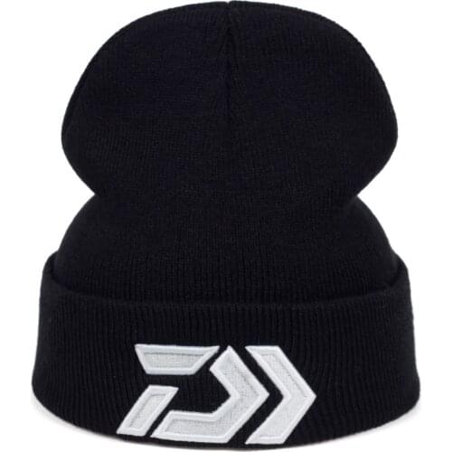 Daiwa Fishing Hat Warm Knitted Cap Fishing Cap Men Autumn Winter Windproof Warm Hat Breathable for Cycling Hiking Traveling Hat