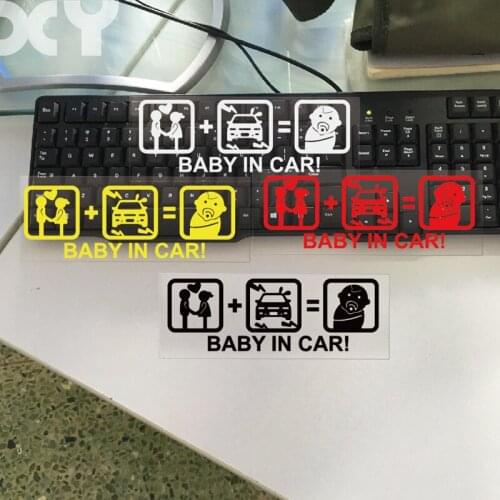 XY Baby In Car Bumper Window Car Sticker Vinyl Decals Warning Stickers for Cars 18cmx6cm