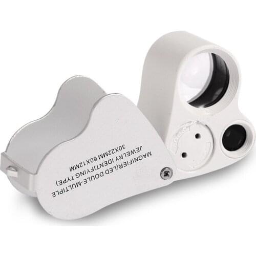 Jewelry Loupe Magnifying Glass 30x 60X Folding Magnifier Eye Glass Lens Mini Pocket Jewelry Loupe
