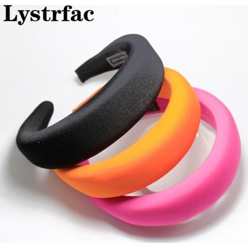 Lystrfac Solid Color Milk Shreds Padded Hairband for Women Fashion Retro Sponge Headband Hair Loop Female Hair Accessories