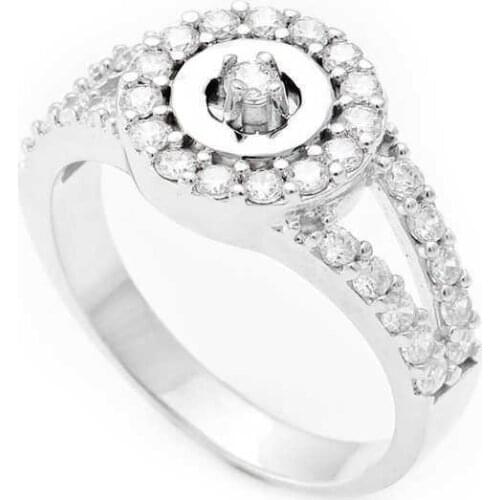 Silver Single Stone Lady 'S Ring