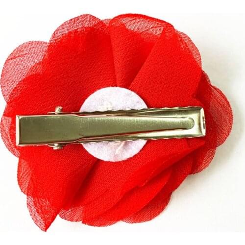 1 Pair Baby Hair Solid Chiffon Flower Clips Newborn Baby Mini Hair Clips Hair Accessories Kids Hair Girls Clips Pearl Rhinestone