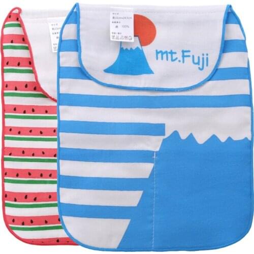 1 Pcs Reusable Cartoon Print Baby Towel 100% Cotton Baby Wicking Towel Infant Absorb Sweat Back Towel Perspiration Wipes Scarf