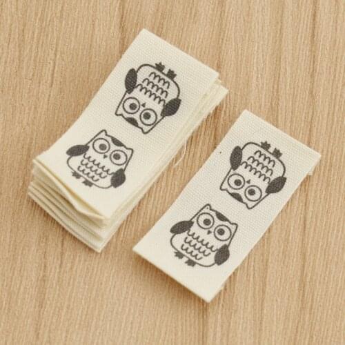 10pcs Washable Cloth Owl Shaped Sewing Labels DIY Handmade Stitching Craft Garment Bag Shoes Tags Accessories