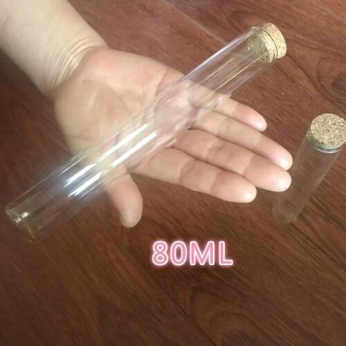 15PCS 30*150mm 80ml Big Test Tube with Cork Stopper Spice Bottles Container Jars Vials Storage Bottle Jars DIY Craft Bottle