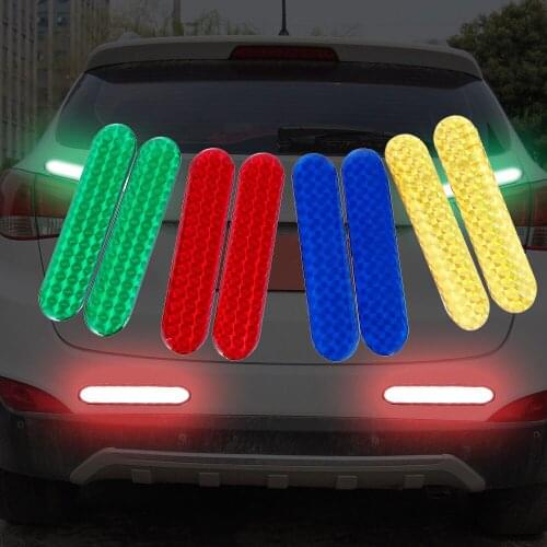 2pcs Car Reflective Sticker Car Door Stickers Decal Warning Reflective Tape Strips Warning Safety Mark Auto Reflector Stickers