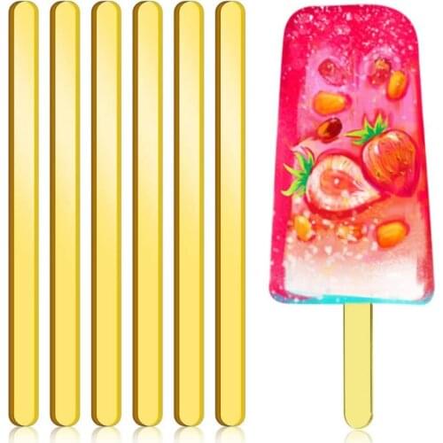 20pcs Acrylic Ice Cream Sticks Popsicle Stick Kids Crafts DIY Handmade for Home Party Baby Shower Gift