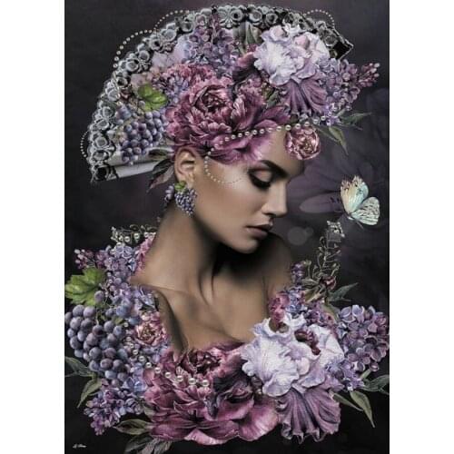 Diamond embroidery iris flower woman Diy diamond painting sale European sexy beauty 3d picture of rhinestone mosaic Rhinestones