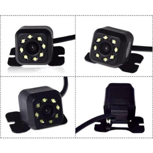 8 LED Waterproof HD Car Rear View Camera + Green and White Double-cut Function UFO Universal Parking System