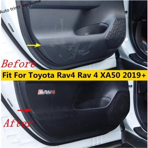 Car Anti Kick Pads Protection Side Door Film Cover Trim Accessories Interior Refit Kit For Toyota Rav4 Rav 4 XA50 2019 2020 2021