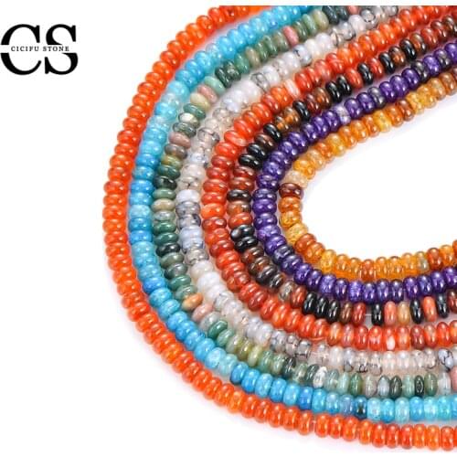 Natural Stone Beads Opal Beads Smooth Quartz Loose Spacer Beads for Jewelry Making DIY Bracelet Charms Accessories 8*5mm 16