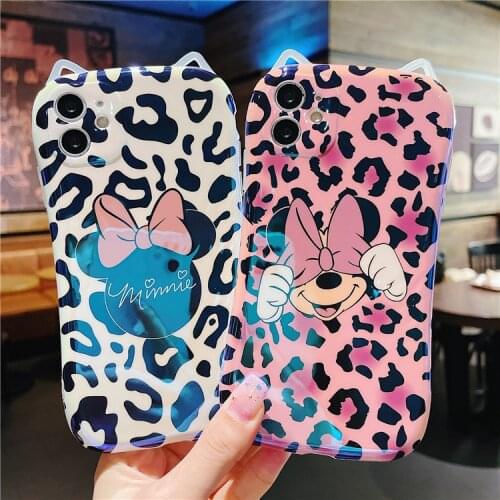 Disney Mickey Leopard Mobile phone case for iPhone 7/8 plus x/xs xr xsmax 11 pro max 12pro max 12mini phone cover