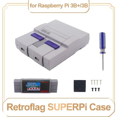 Retroflag SUPERPi Case for Raspberry Pi 3B Plus Classic Game Box Functional Power Button Cover for Raspberry Pi 3 Model B+ 3B