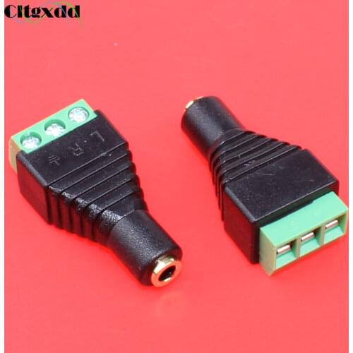 Cltgxdd Connector Jack 3.5mm Video AV Balun 3.5mm stereo female to AV Screw Terminal Stereo jack female 3 pin Terminal Block