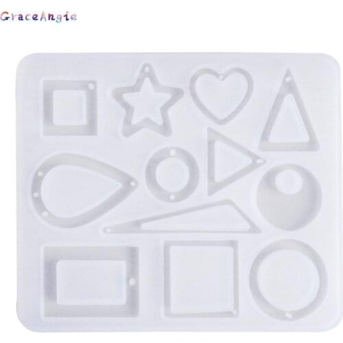 Mix Shape Round Heart Drop Pendant Silicone Mold Resin Mold For DIY Crystal Epoxy Resin Jewelry Making Necklace Jewelry Tools