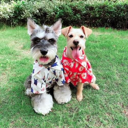 Hawaiian Dog Shirt French Bulldog Dog Hoodie Pet Clothes Cotton Fashion Outfit for Dogs Cats Puppy Small Vacation Seaside Outfit