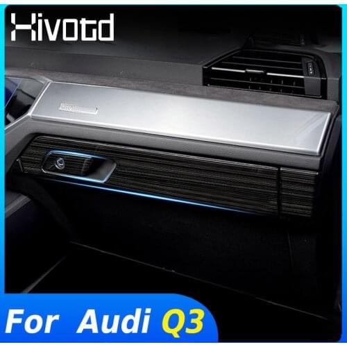 Hivotd For Audi Q3 2020 2019 Center Console Copilot Glove Box Panel Cover Sequins Trim Sticker Interior Decoration Accessories