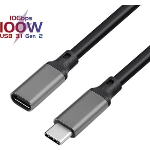 Type C Extender Cable USB C Extension Cord PD100W 5A 10Gbps Male to Female USB 3.1 USB-C Type-c USB 5A Charging Data Wires