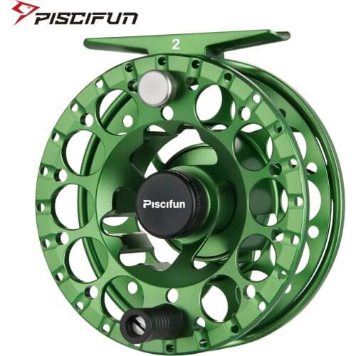 Piscifun Sword II Green Fly Reel 3/4 5/6 7/8 Sealed Drag Lighter CNC Machined Aluminium Alloy Right Left Hand Retrieve Fly Reel