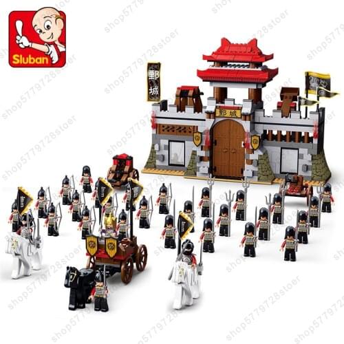 SLuban DIY Chinese Style Military Building Block Educational Toy Childrens Assembled Warrior Minifigure Boy Toys Gifts For Kids