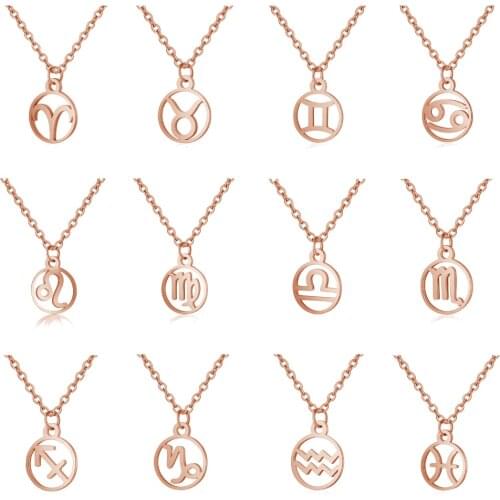 Capricorn Aquarius Pisces Aries Taurus Gemini Cancer Leo Virgo Libra Scorpio Sagittarius Zodiac Necklace Friendship Gifts BFF