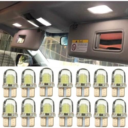 10pcs Car Interior Lamps T10 194 168 W5W COB 4 SMD LED CANBUS Silica Bright White Clearance License Light Bulbs Car Lights