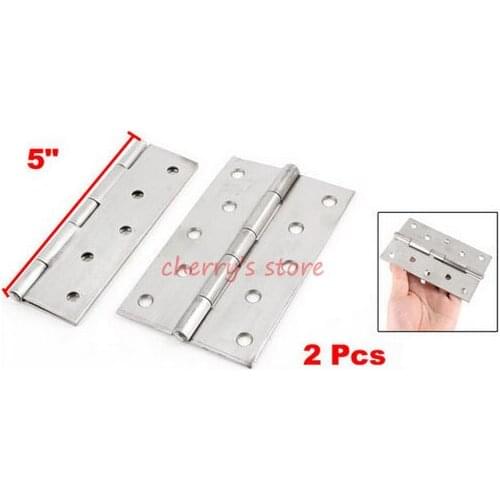 Best Promotion Wholesale Price 2 Pcs Silver Tone Stainless Steel Home Furniture Door Hinge 5" Long