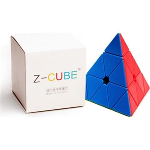 ZCUBE 3x3x3 Magnetic Pyramid Magic Cube Stickerless Black Puzzle Toy for Brain Training cubo magico