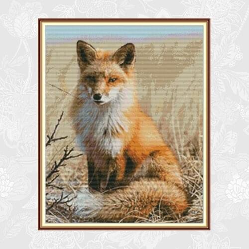 Fox Animal Pattern Counted Cross Stitch Kits Printed 14CT 11CT DIY Handmade Home Decoration Painting Embroidery Needlework Sets