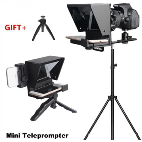 2020 New Mini Teleprompter Portable Inscriber Mobile Artifact Video With Remote Control for Phone and DSLR Prompter