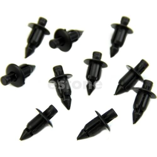 New Car Bumper 6mm Hole Black Plastic Rivets Fasteners for toyota 10Pcs D7WD