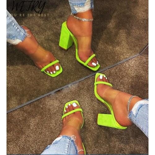 Summer new slippers sexy 2020 fashion sandals women peep toe high heel women slippers slip on sandals size 12 women shoes