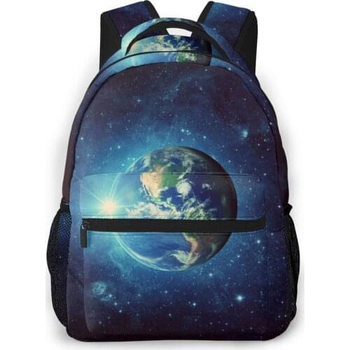 OLN Backpack Women Shoulder Bag For Teenage Girls Earth And Galaxy Bagpack Female Ladies School Backpack