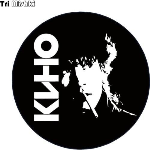 Tri Mishki WCS711# 14x14cm Viktor Tsoi Kino car sticker PVC coloful Decals Motorcycle Accessories sticker