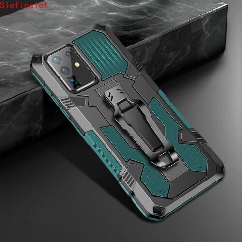 Luxury Shockproof Case For Samsung Galaxy Note 20 Ultra S20 Plus FE A71 A51 A50 A70 5G Phone Armor Stand Holder Belt Clip Covers