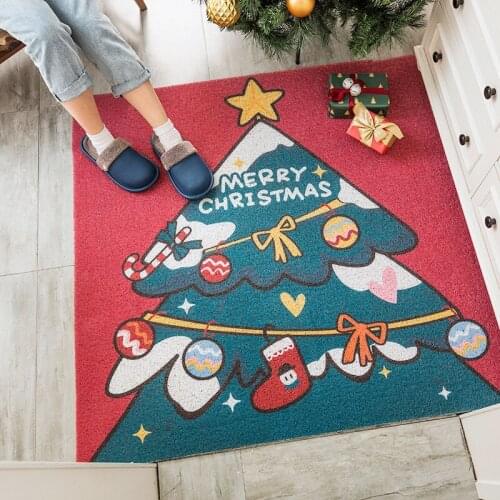Christmas decoration PVC floor mat door doormat non slip living room kitchen bedroom bathroom waterproof small ground rug