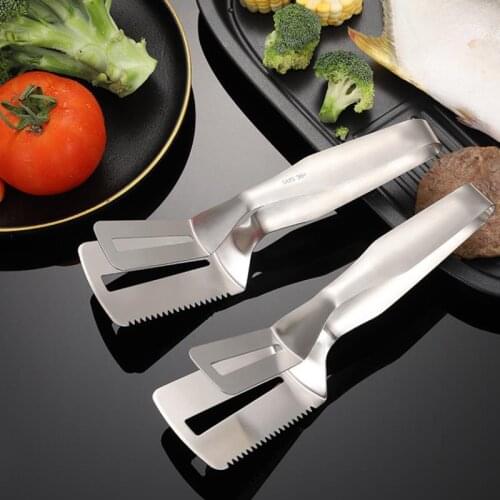 Stainless Steel BBQ Grilling Tong Salad Bread Serving Tong Non-Stick Kitchen Barbecue Grilling Cooking Tong Fish Shovel Supplies