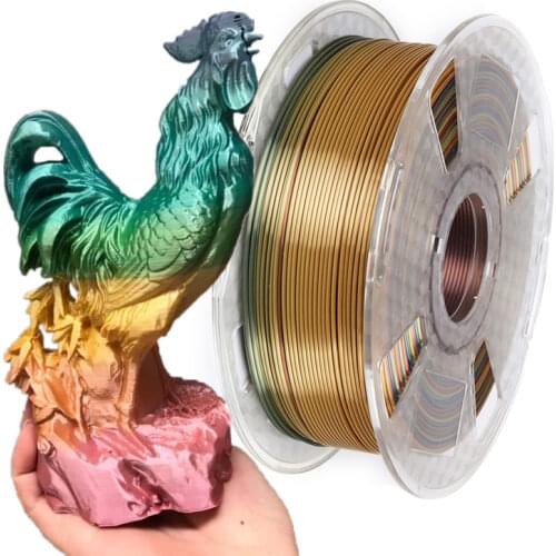Rainbow Silk Filament 1.75mm 1Kg 500g 250g PLA 3D Printer Filament Silky 3D Pen Printing Materials Shiny Metallic PLA Filament