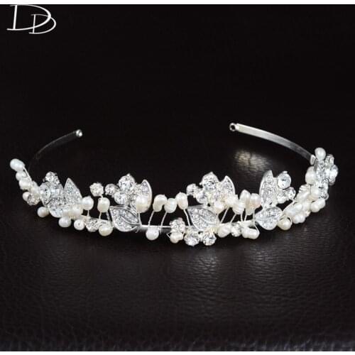 DODO Bridal Wedding Hair Accessories Freshwater Pearl & Austrian Crystal Tiara Pageant Hair Jewelry Party Diadem Gifts HF059